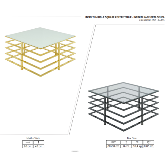 INFINITY MITTLERER QUADRATISCHER COUCHTISCH