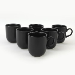 Mat Schwarz Ekinoks Kaffetassen  10 cm 6 Tlg