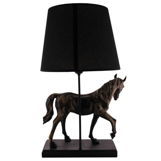 Pferdeleuchte Tischlampe Pferd Lampe Mustang / schwarz 