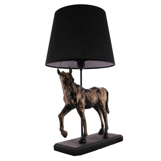 Pferdeleuchte Tischlampe Pferd Lampe Mustang / schwarz 