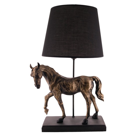 Pferdeleuchte Tischlampe Pferd Lampe Mustang / schwarz 